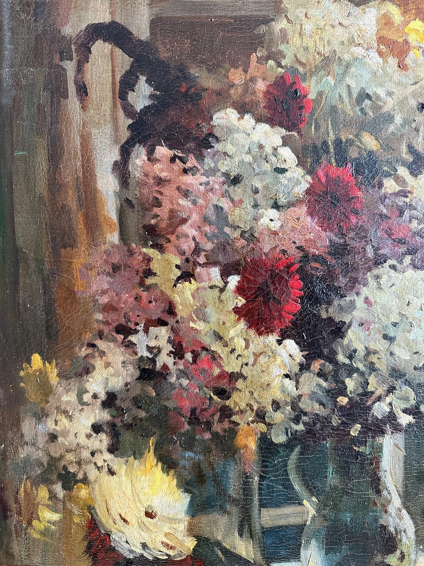 VINTAGE ORIGINAL PAINTING, oil painting, vintage realism, modern painting, impressionism, still life, Summer flowers