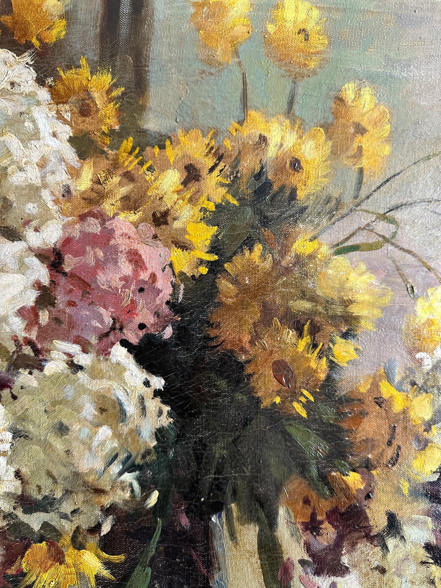 VINTAGE ORIGINAL PAINTING, oil painting, vintage realism, modern painting, impressionism, still life, Summer flowers