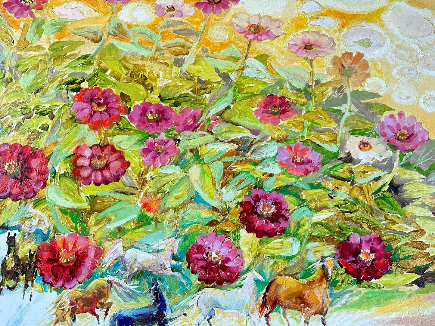 Original painting, gift, ukrainian painting, wall painting, animals, flower painting, landscape, flower dream, artist N. Chernyakhovskaya