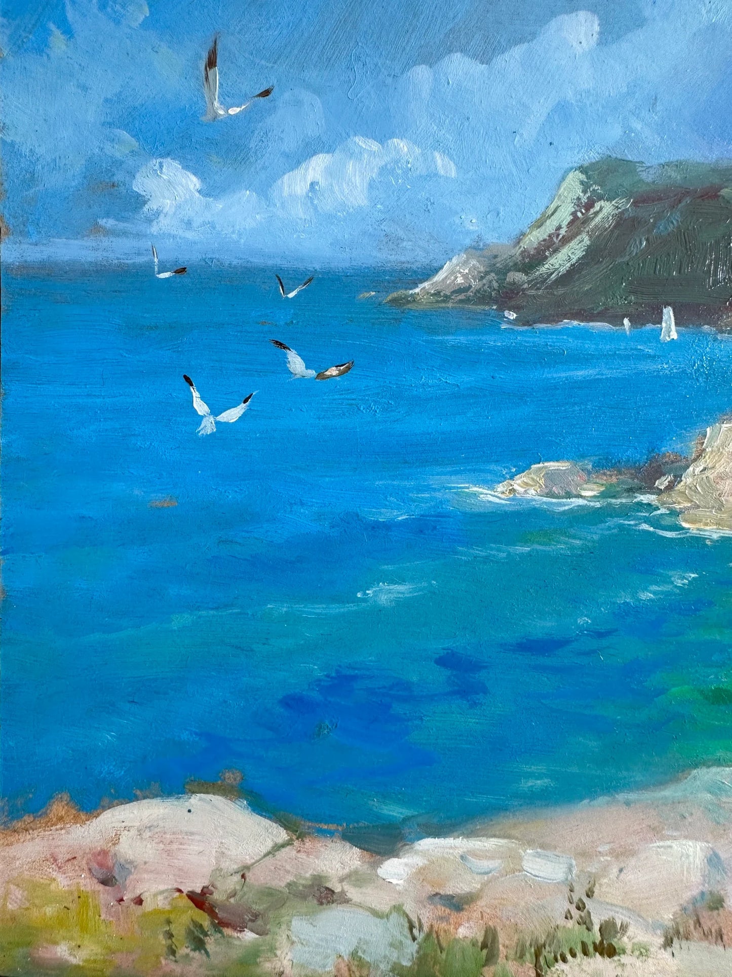 ORIGINAL PAINTING, modern painting, oil painting, impressionism, landscape, seascape, Seashore, artist Y. Suprunchuk