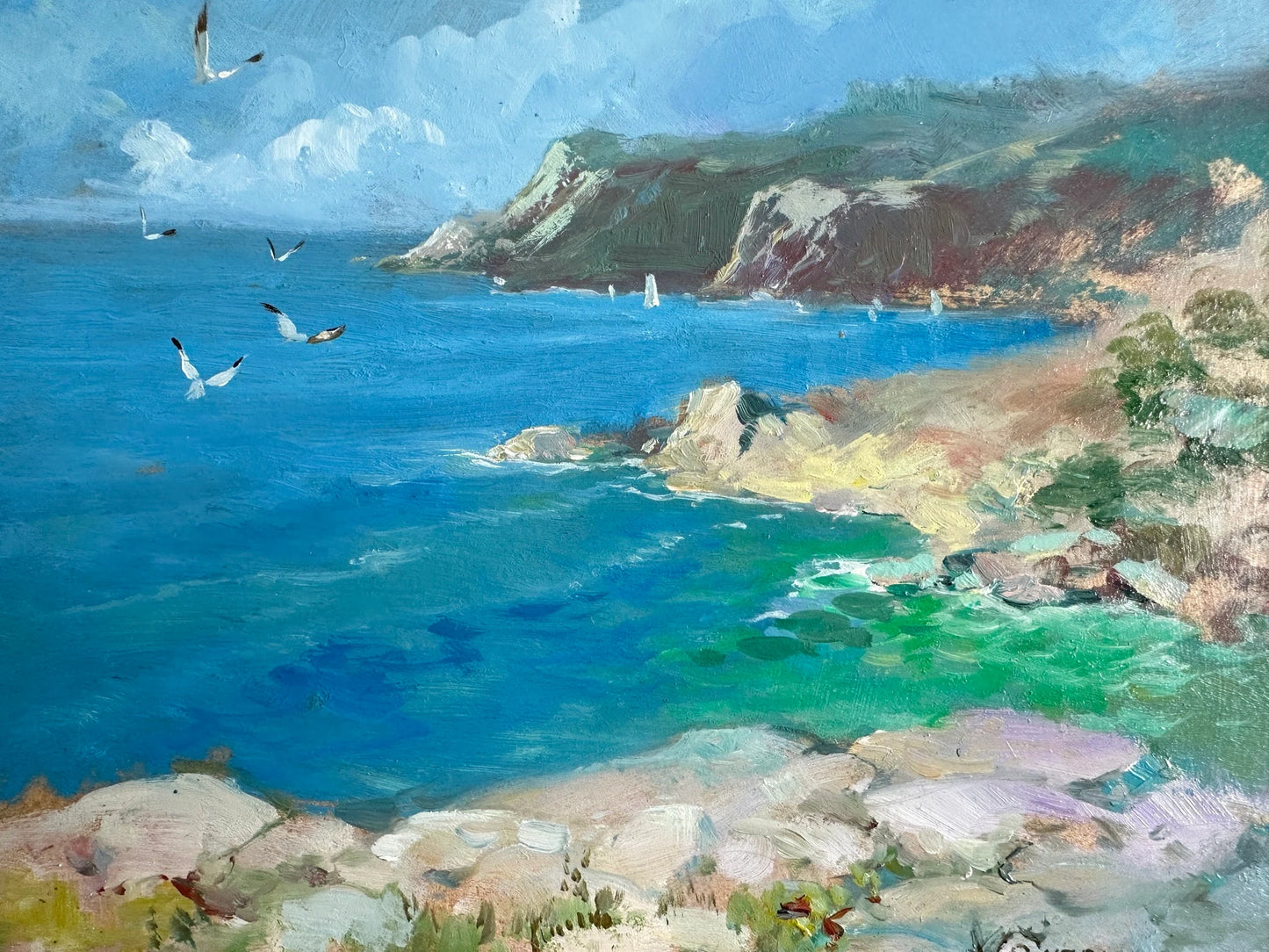 ORIGINAL PAINTING, modern painting, oil painting, impressionism, landscape, seascape, Seashore, artist Y. Suprunchuk