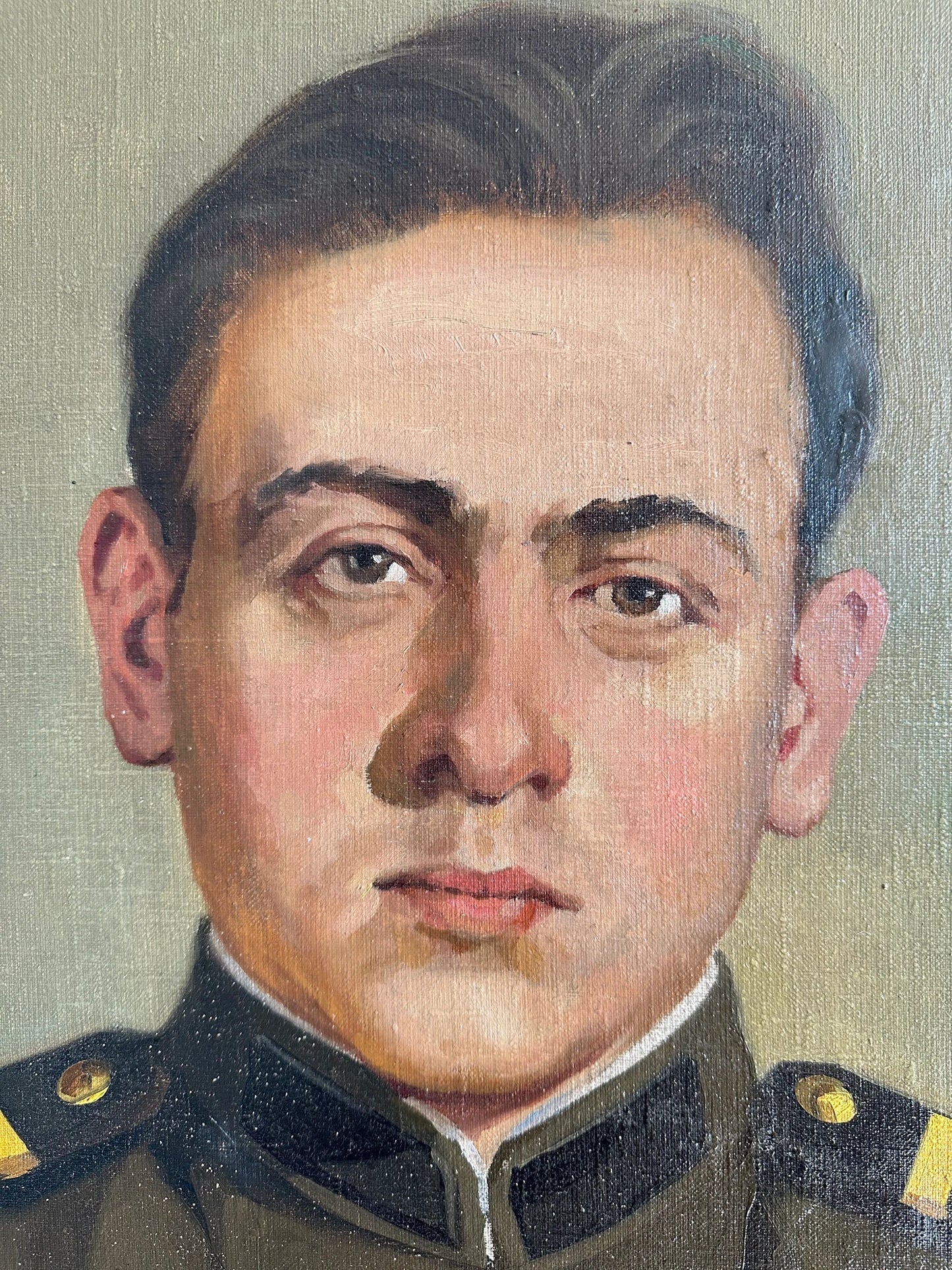 Original oil painting, gift, ukrainian painting, wall art, socialist realism, portrait, Military, Corporal, artist V. Petukhov