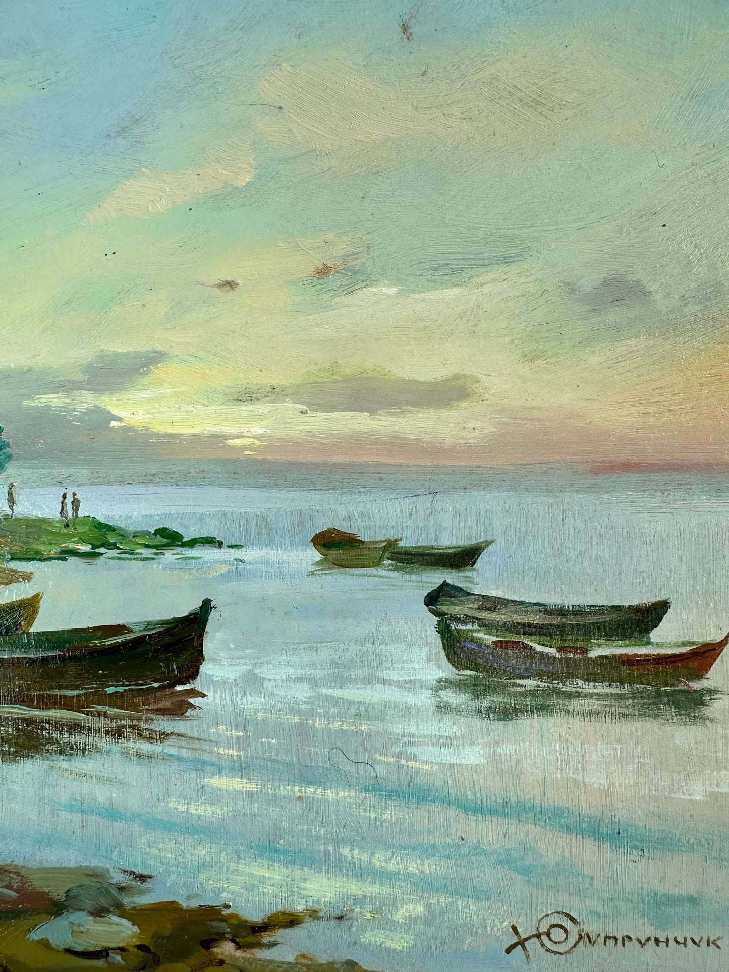 ORIGINAL PAINTING, modern painting, oil painting, impressionism, landscape, seascape, Seashore, Evening,  artist Y. Suprunchuk