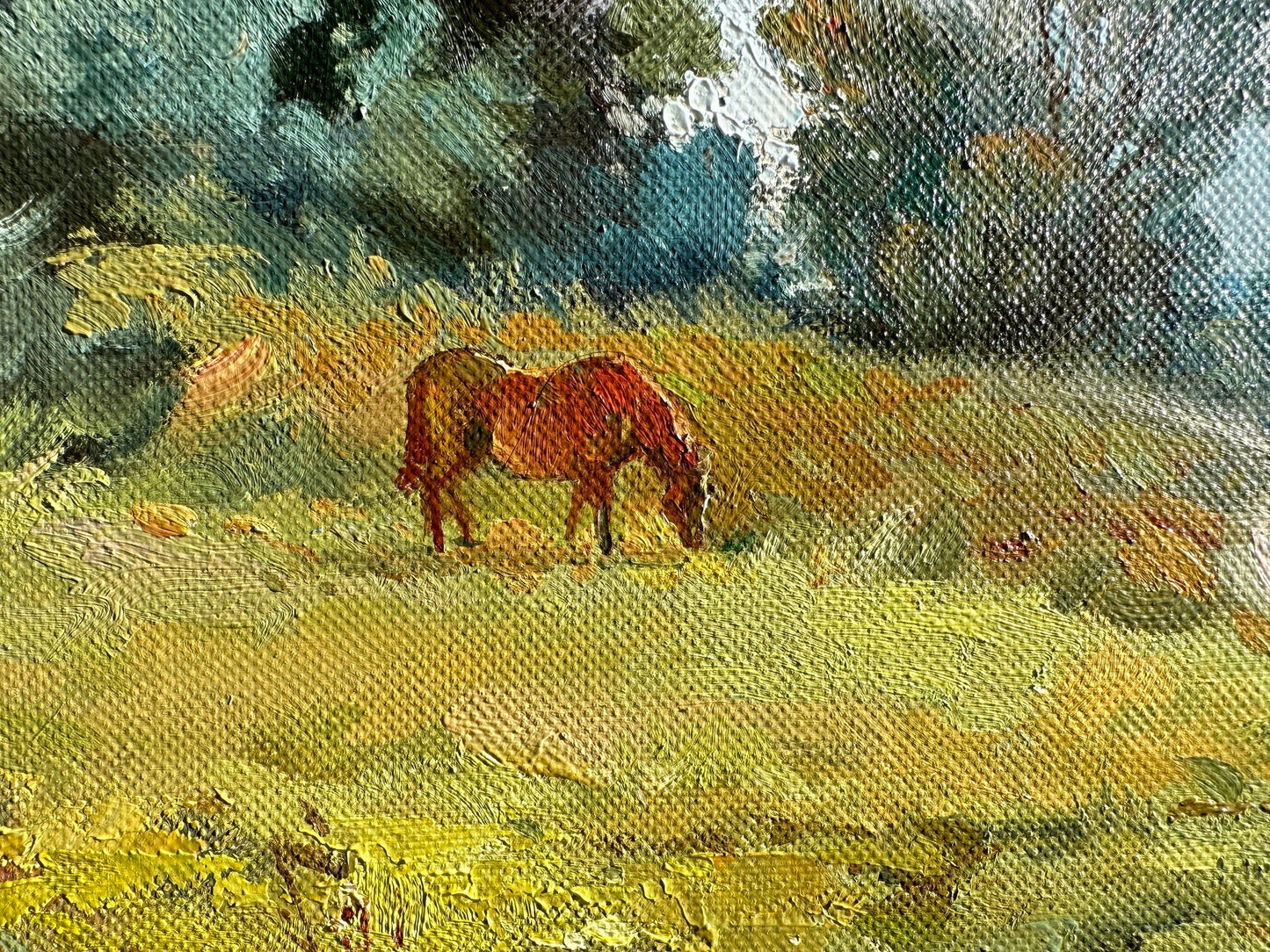 ORIGINAL PAINTING, modern painting, oil painting, landscape, impressionism, Summer, On the pasture, artist Yu. Suprunchuk