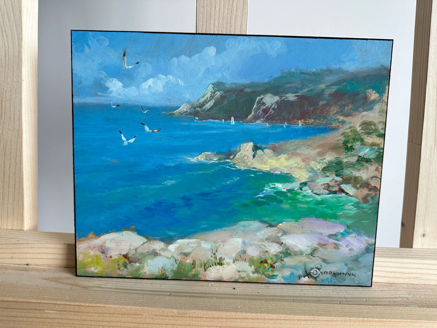 ORIGINAL PAINTING, modern painting, oil painting, impressionism, landscape, seascape, Seashore, artist Y. Suprunchuk