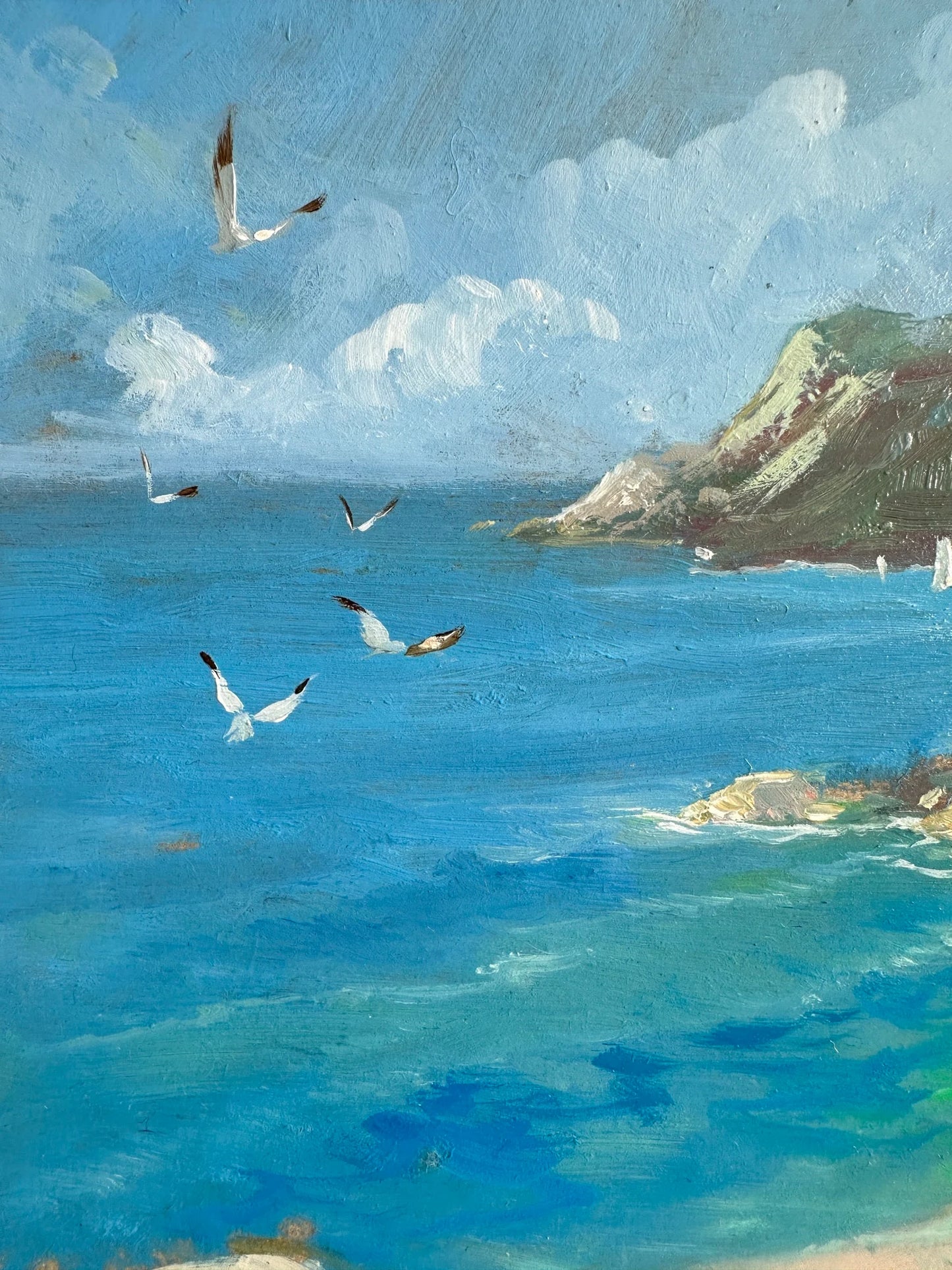 ORIGINAL PAINTING, modern painting, oil painting, impressionism, landscape, seascape, Seashore, artist Y. Suprunchuk