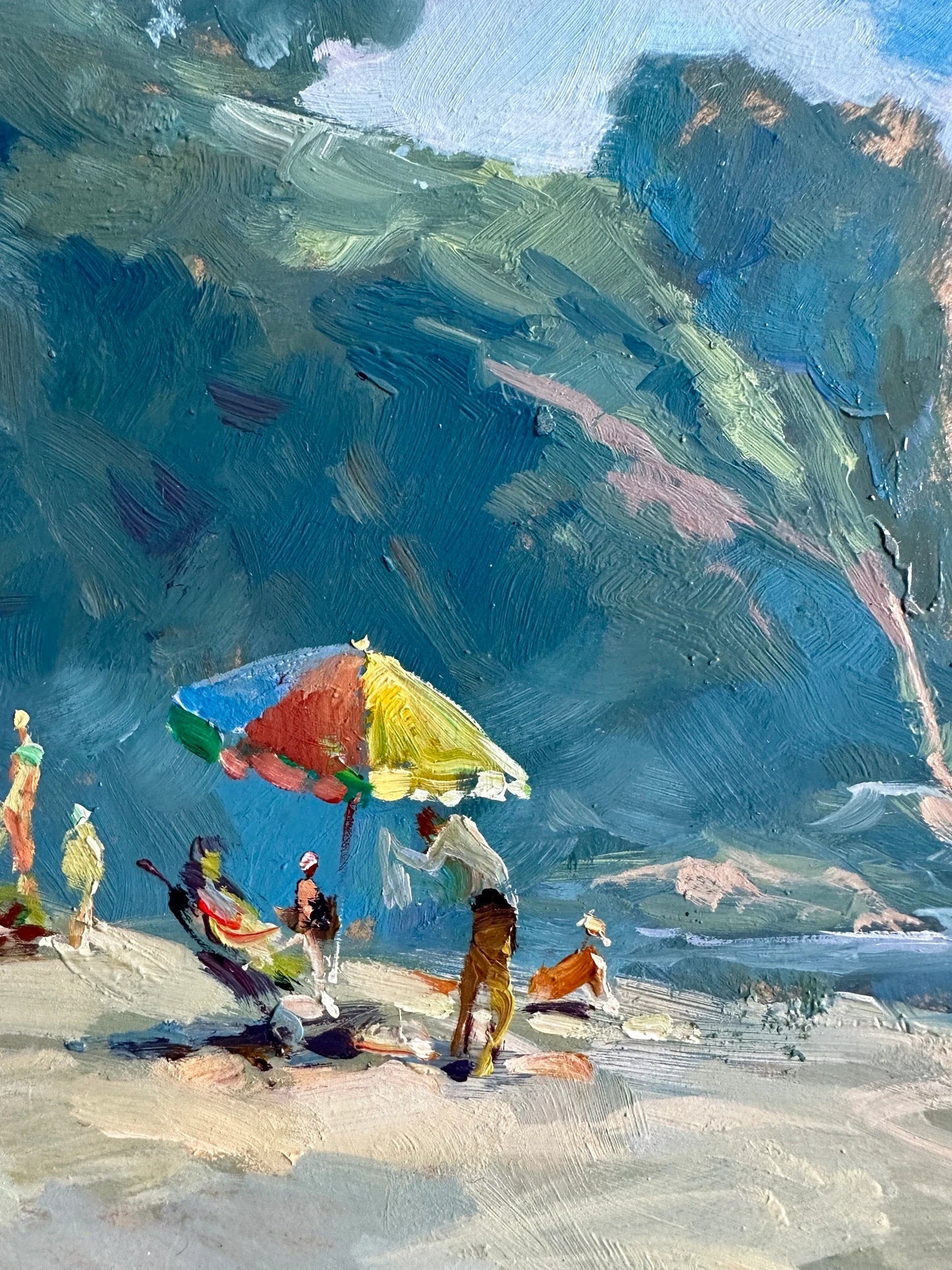 ORIGINAL PAINTING, modern painting, oil painting, impressionism, landscape, seascape, Rest on the beach, artist Yu. Suprunchuk