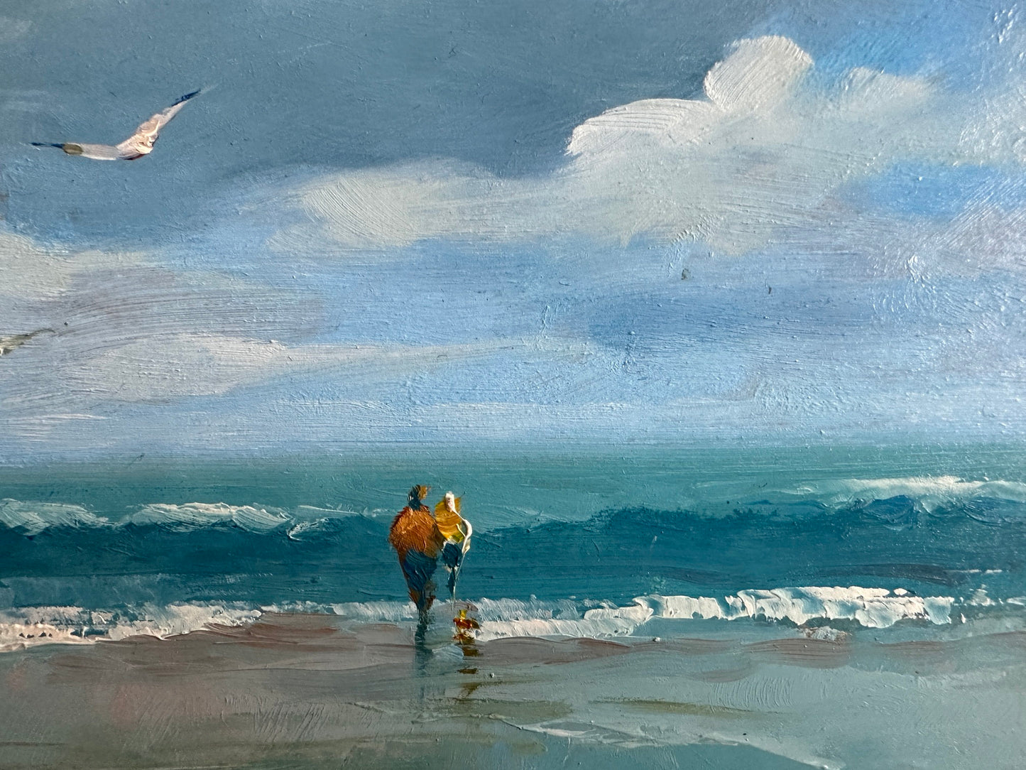 ORIGINAL PAINTING, modern painting, oil painting, impressionism, landscape, seascape, A walk along the seashore, artist Yu. Suprunchuk