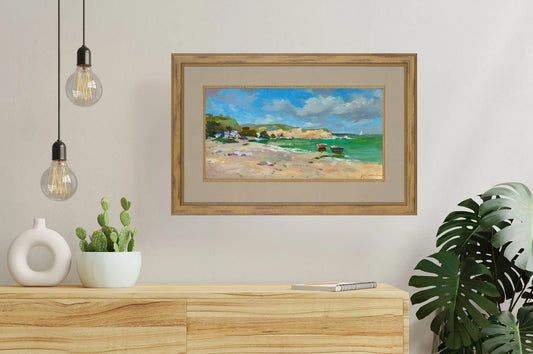 ORIGINAL PAINTING, modern painting, oil painting, impressionism, landscape, seascape, On the seashore,  artist Y. Suprunchuk