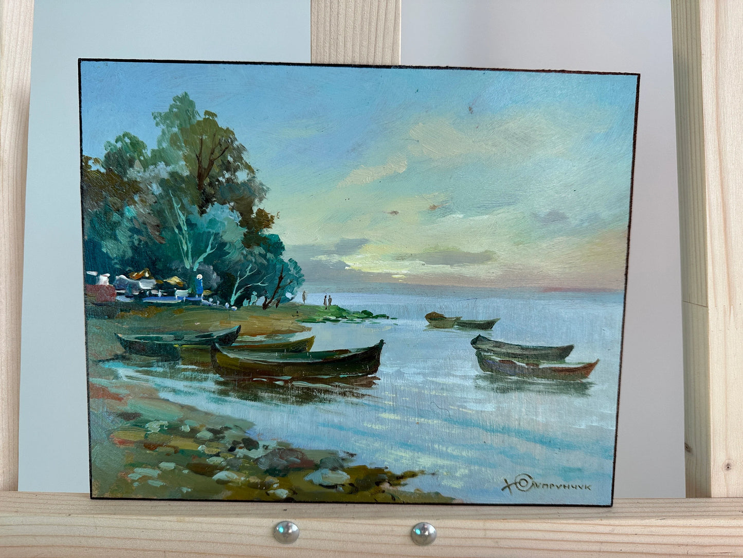 ORIGINAL PAINTING, modern painting, oil painting, impressionism, landscape, seascape, Seashore, Evening,  artist Y. Suprunchuk