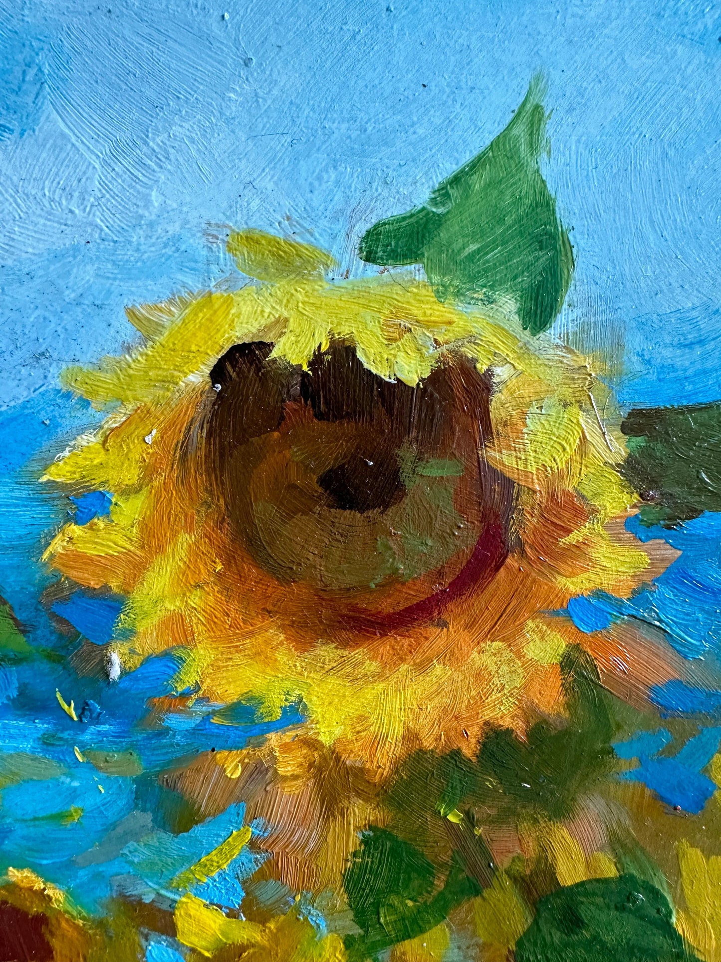 ORIGINAL PAINTING, modern painting, oil painting, impressionism, landscape, rural landscape, Field of sunflowers, artist Y. Suprunchuk