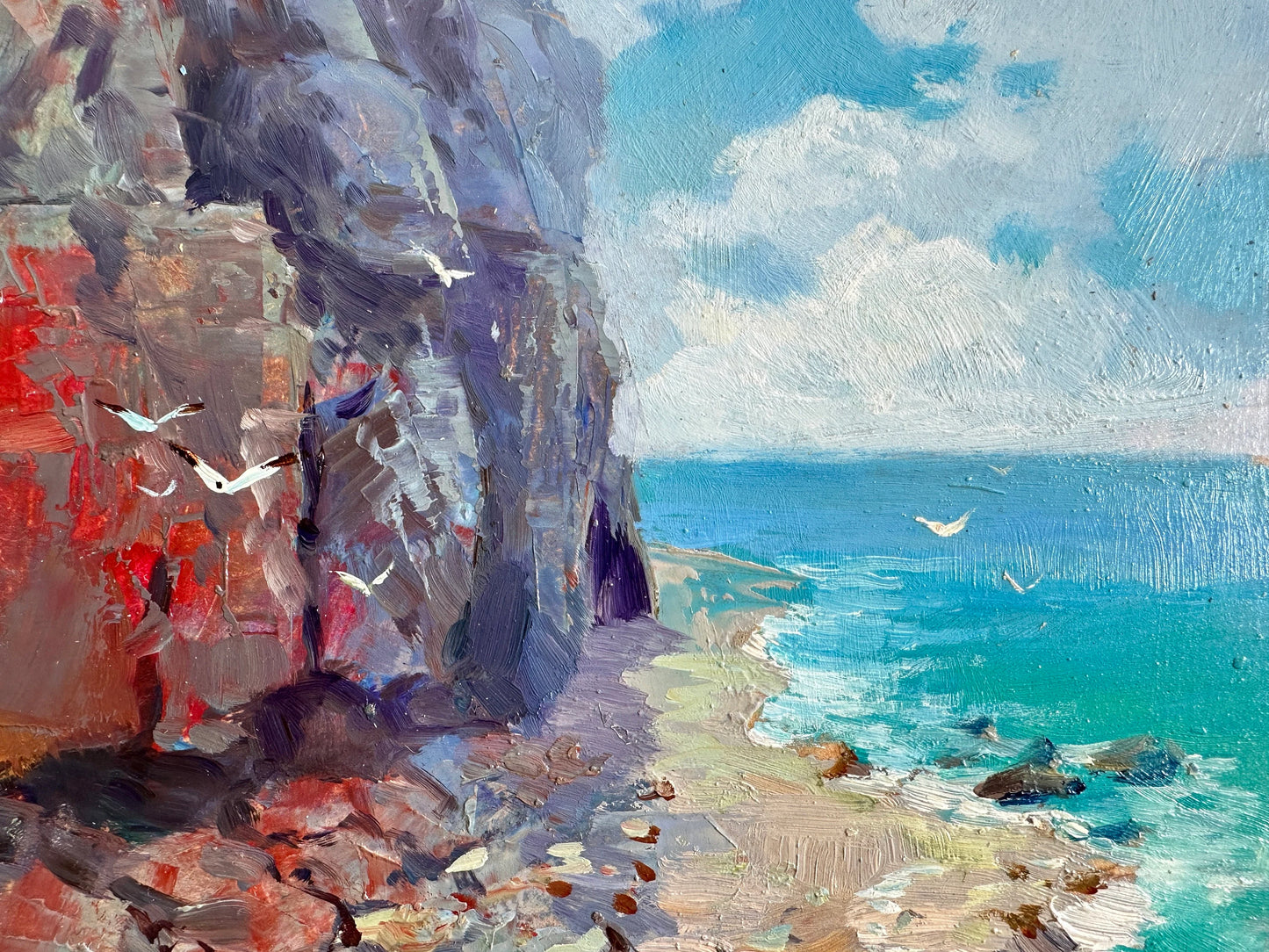 ORIGINAL PAINTING, modern painting, oil painting, impressionism, landscape, seascape, On the seashore,  artist Y. Suprunchuk