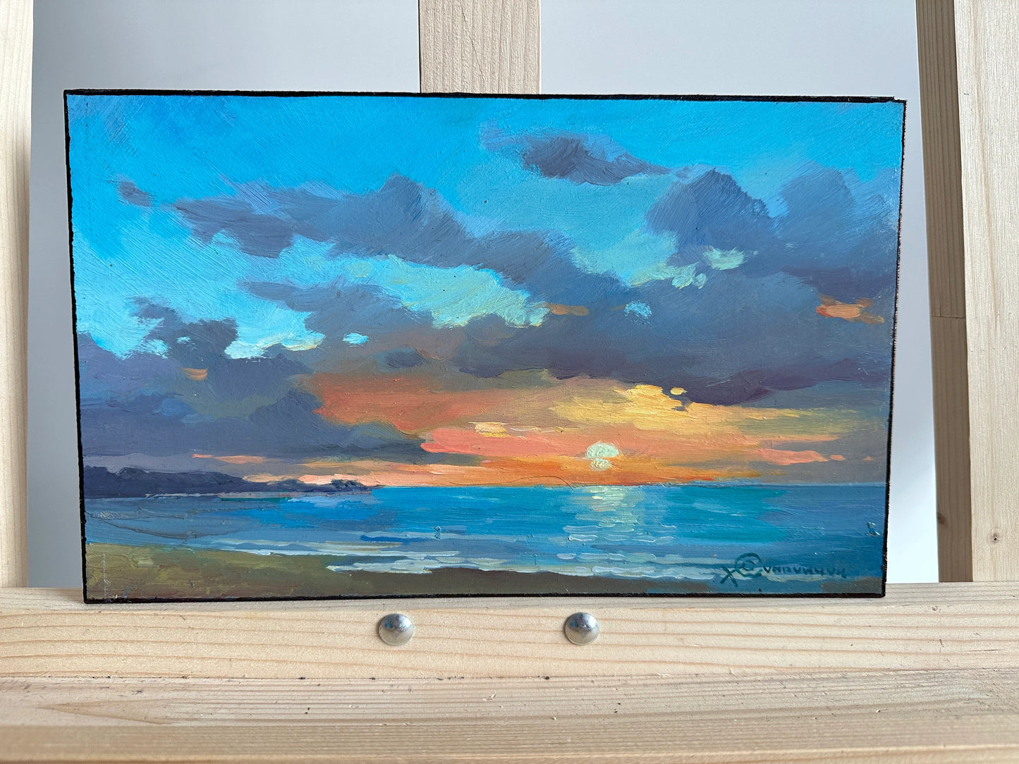 ORIGINAL PAINTING, modern painting, oil painting, impressionism, landscape, seascape, Sunset, artist Y. Suprunchuk