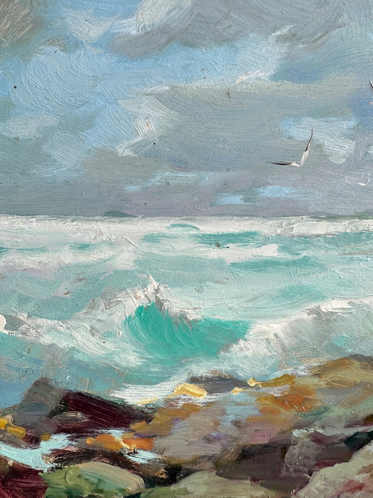 ORIGINAL PAINTING, modern painting, oil painting, impressionism, landscape, seascape, On the seashore,  artist Y. Suprunchuk