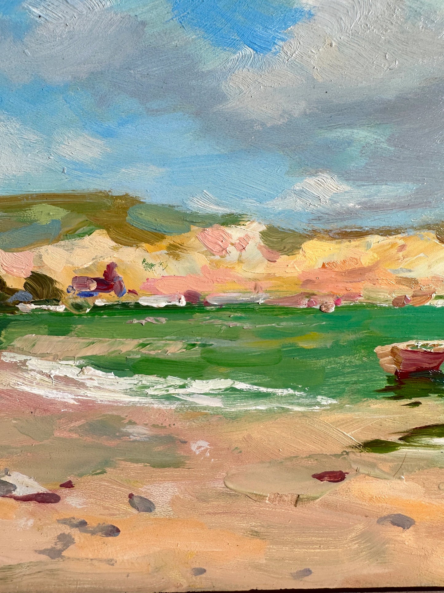 ORIGINAL PAINTING, modern painting, oil painting, impressionism, landscape, seascape, On the seashore,  artist Y. Suprunchuk