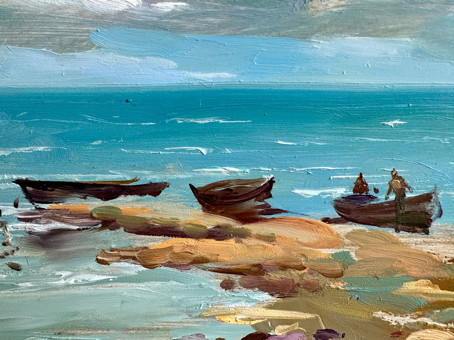 ORIGINAL PAINTING, modern painting, oil painting, impressionism, landscape, seascape, After fishing,  artist Y. Suprunchuk