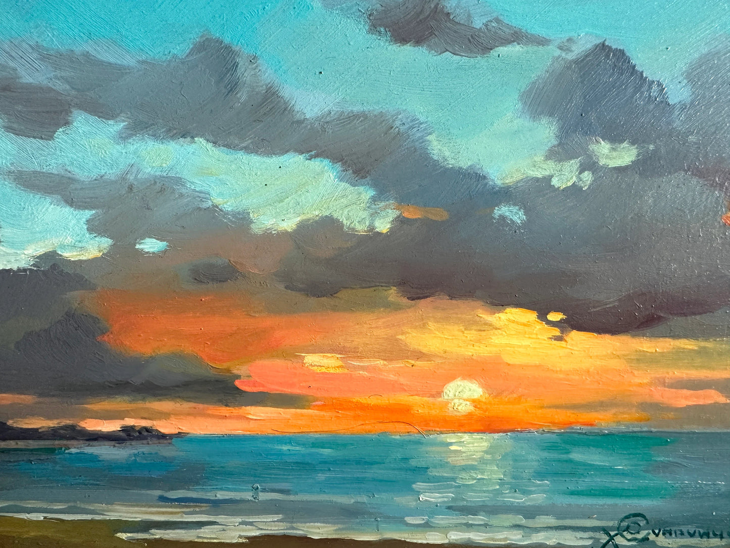 ORIGINAL PAINTING, modern painting, oil painting, impressionism, landscape, seascape, Sunset, artist Y. Suprunchuk