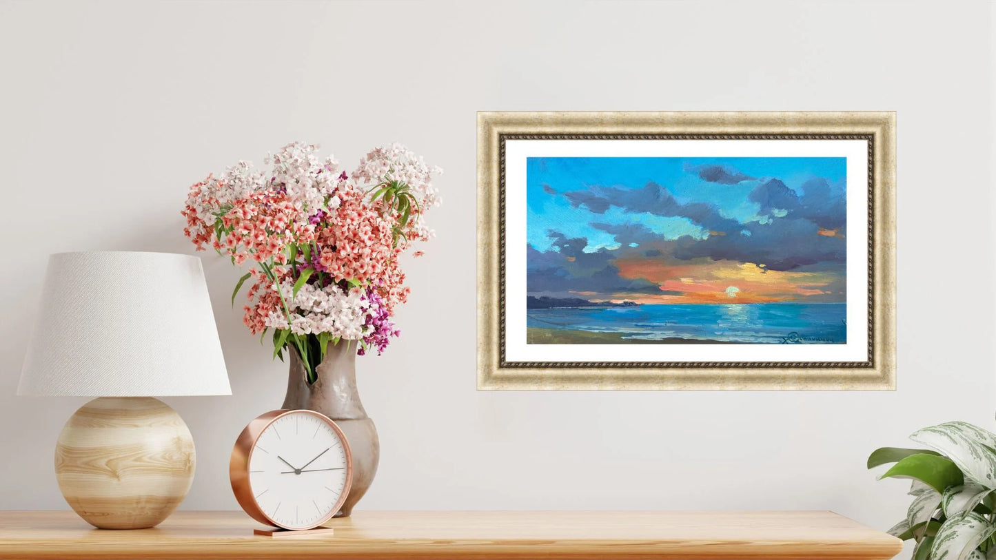 ORIGINAL PAINTING, modern painting, oil painting, impressionism, landscape, seascape, Sunset, artist Y. Suprunchuk