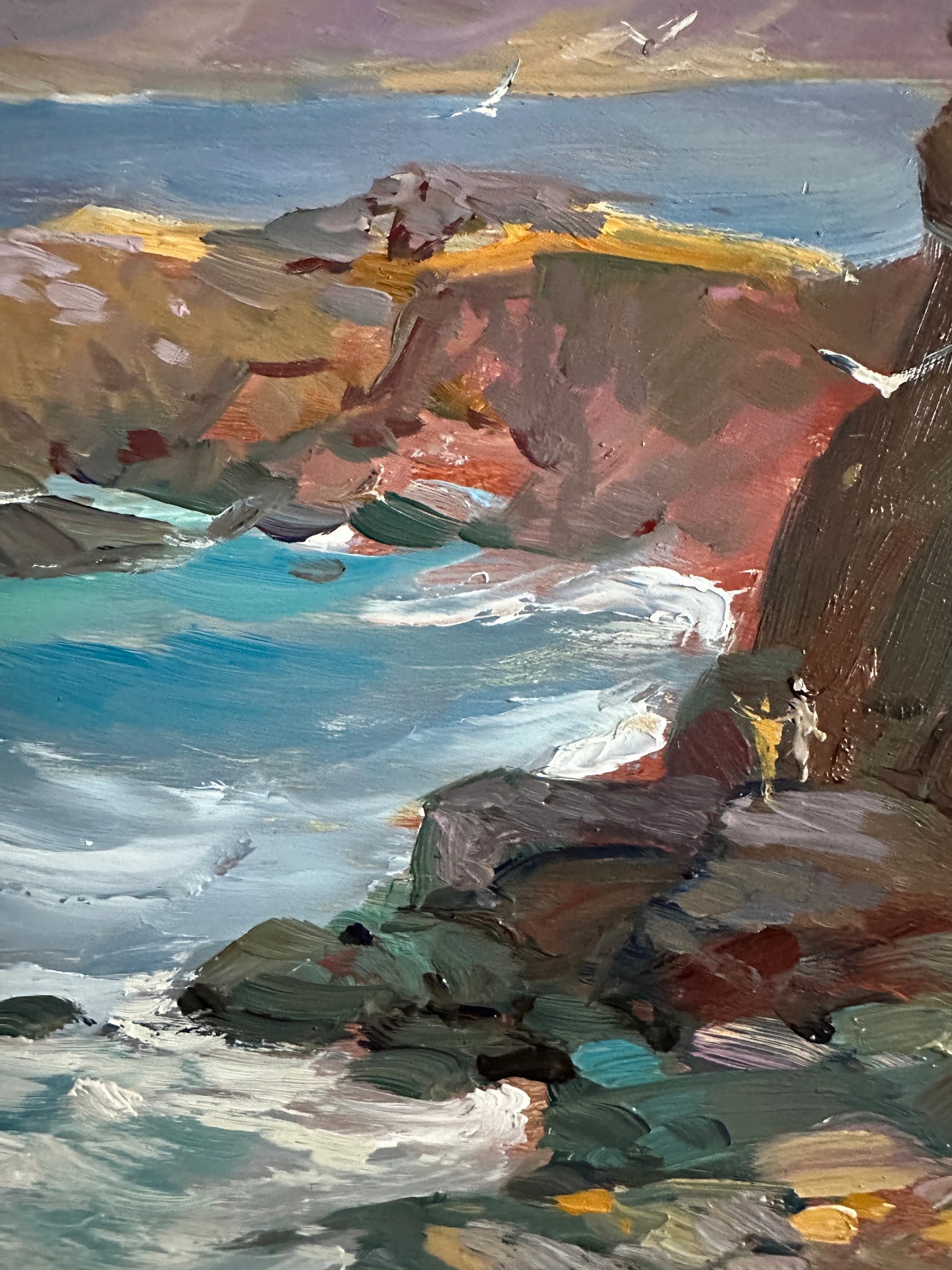 ORIGINAL PAINTING, modern painting, oil painting, impressionism, landscape, seascape, Rocky shore, artist Y. Suprunchuk