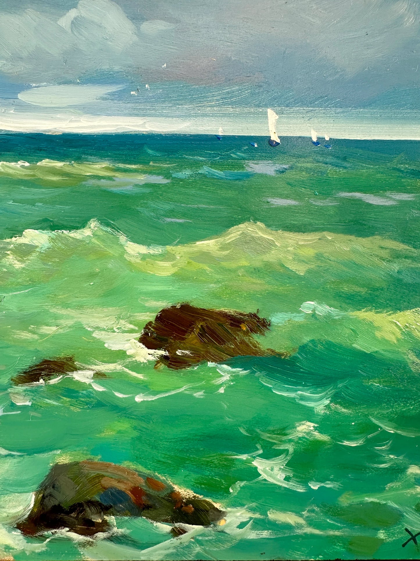 ORIGINAL PAINTING, modern painting, oil painting, impressionism, landscape, seascape, Seashore, artist Yu. Suprunchuk