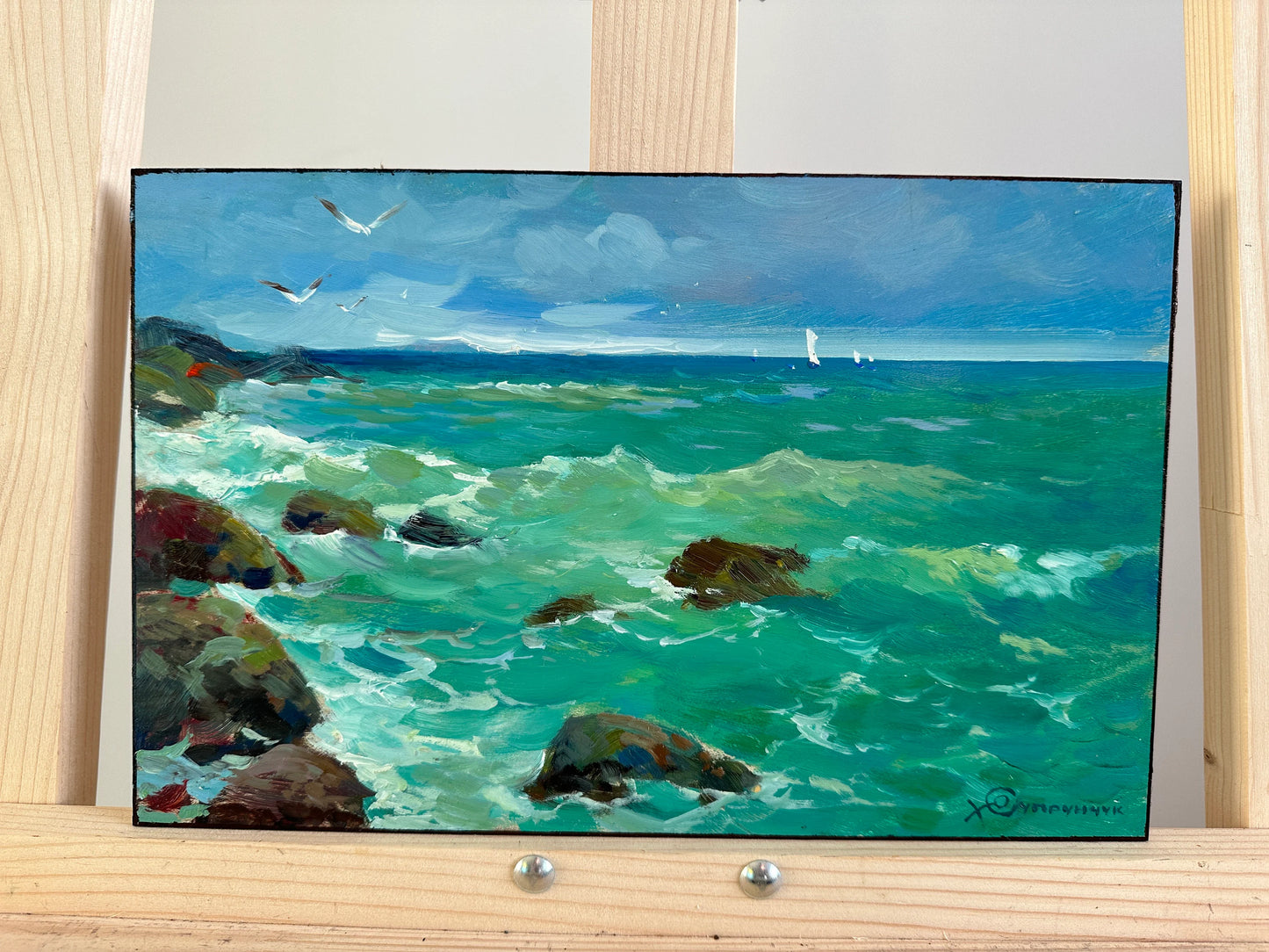 ORIGINAL PAINTING, modern painting, oil painting, impressionism, landscape, seascape, Seashore, artist Yu. Suprunchuk