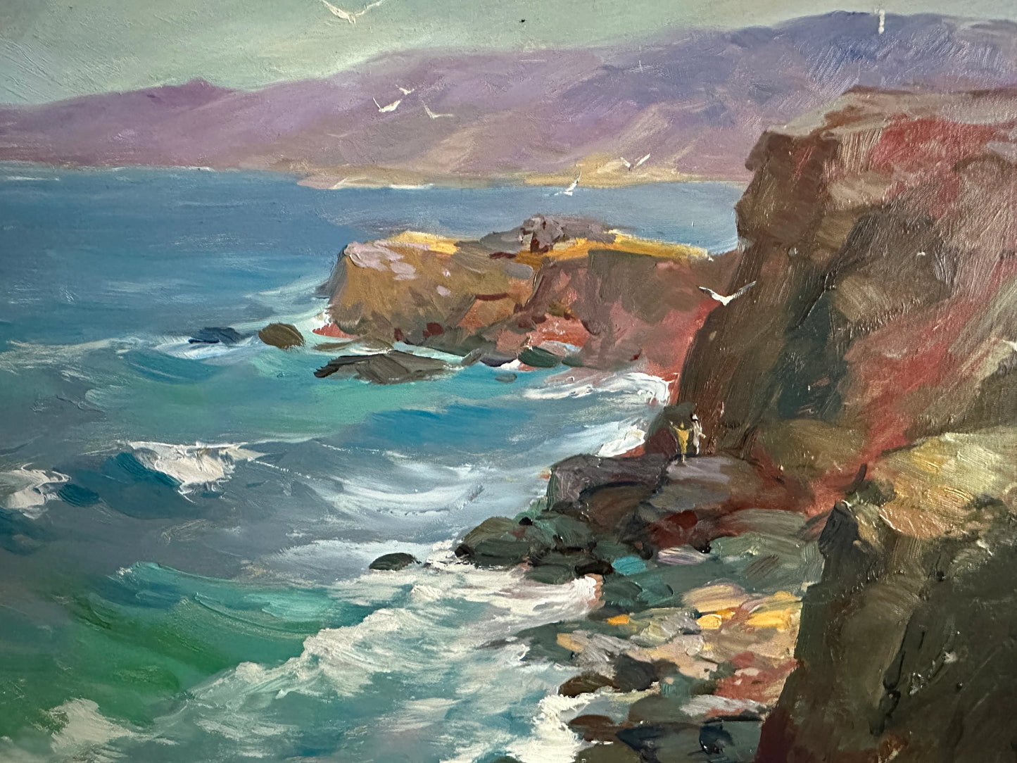 ORIGINAL PAINTING, modern painting, oil painting, impressionism, landscape, seascape, Rocky shore, artist Y. Suprunchuk