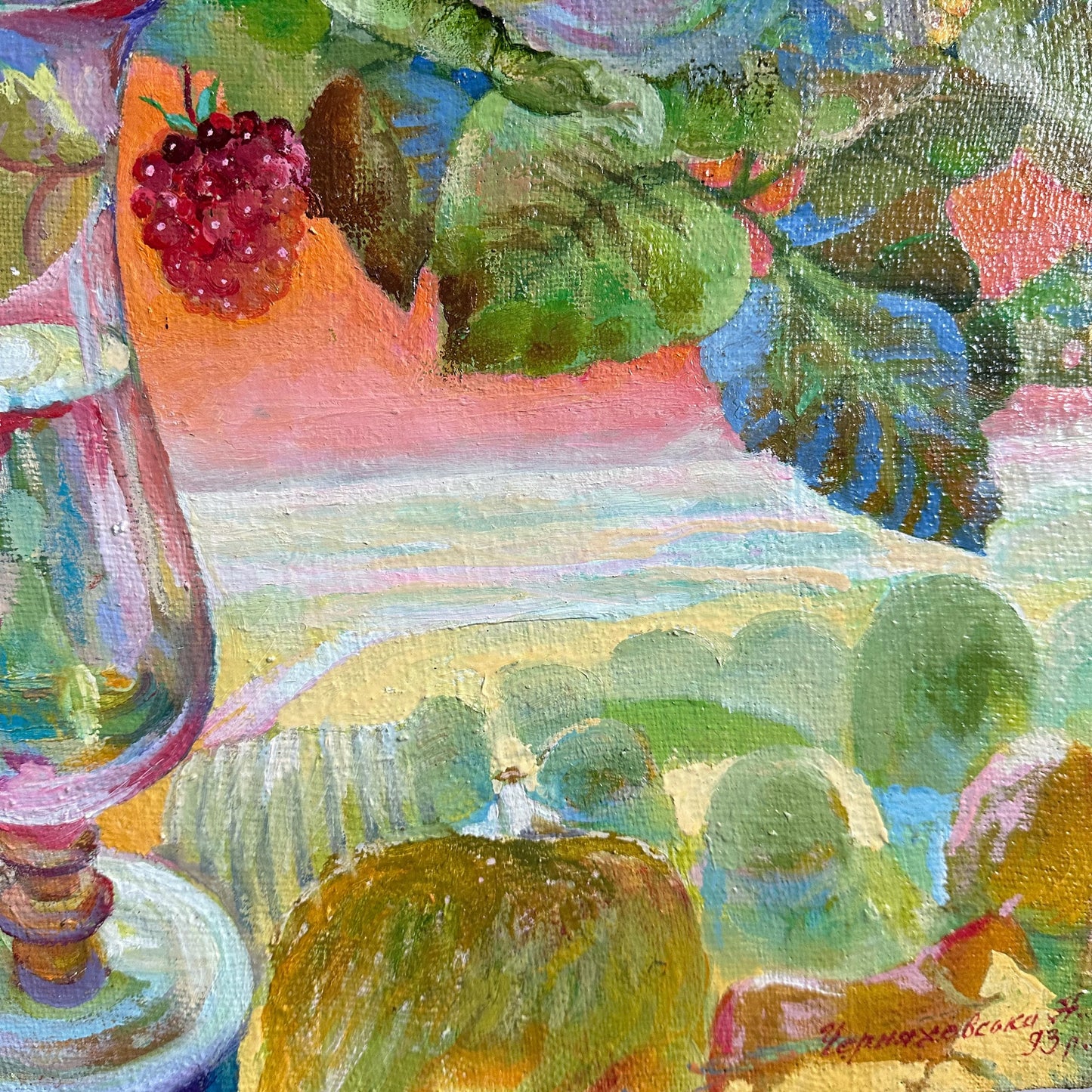 Original painting, ukrainian painting, wall painting, still life, impressionism, landscape, Raspberry, artist N. Chernyakhovskaya