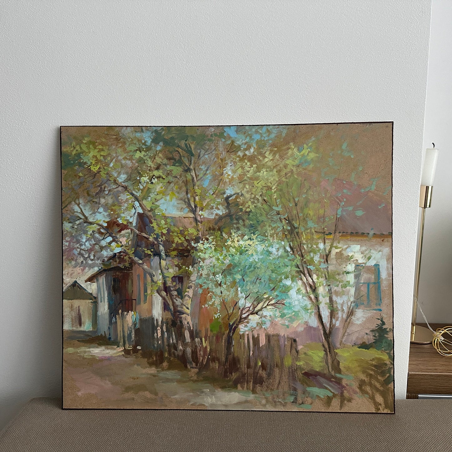 Original oil painting, gift for her, ukrainian painting, vintage, wall art, impressionism, landscape, Spring day, artist Y. Suprunchuk