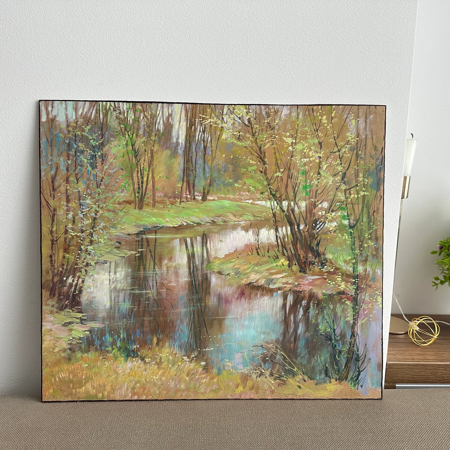 Original oil painting, gift for her, ukrainian painting, wall art, impressionism, landscape, Early spring, artist Y. Suprunchuk