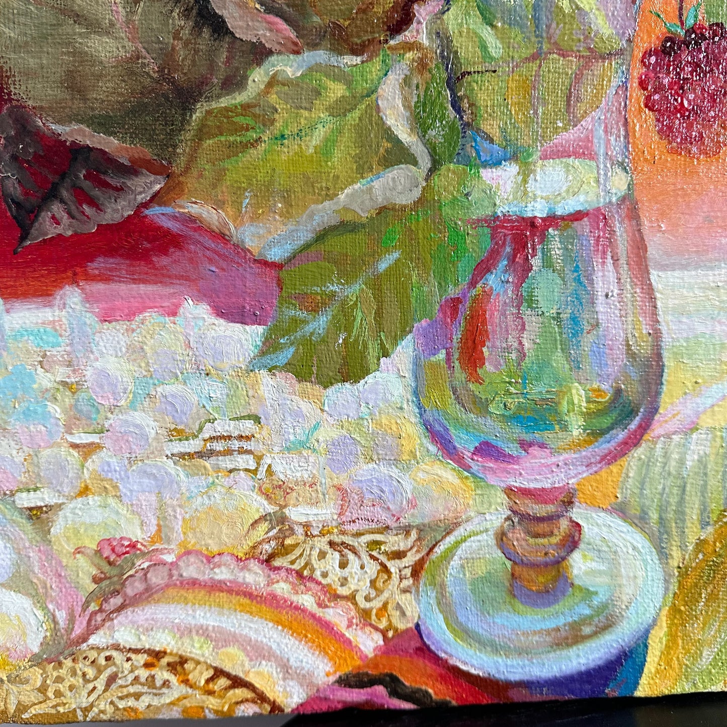 Original painting, ukrainian painting, wall painting, still life, impressionism, landscape, Raspberry, artist N. Chernyakhovskaya