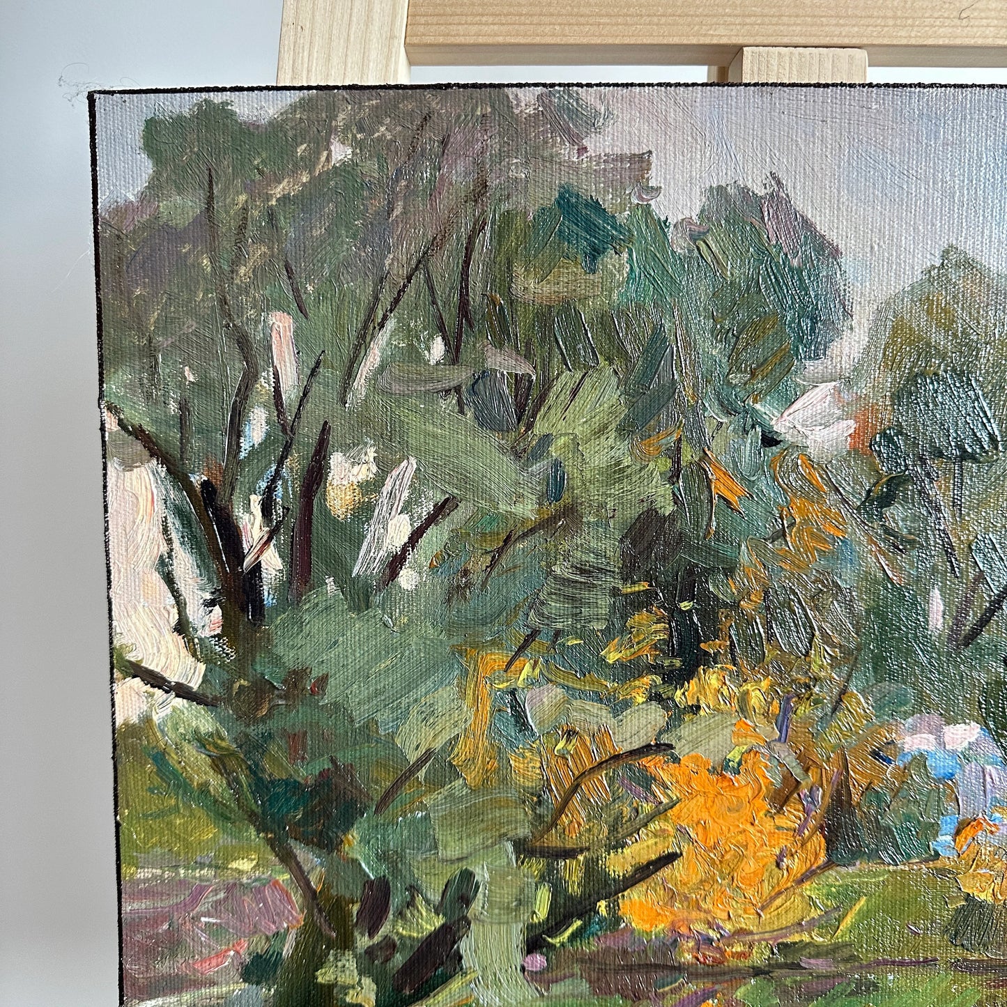 Original painting, ukrainian painting, vintage, wall art, impressionism, landscape, Autumn day, artist M. Andriychuk