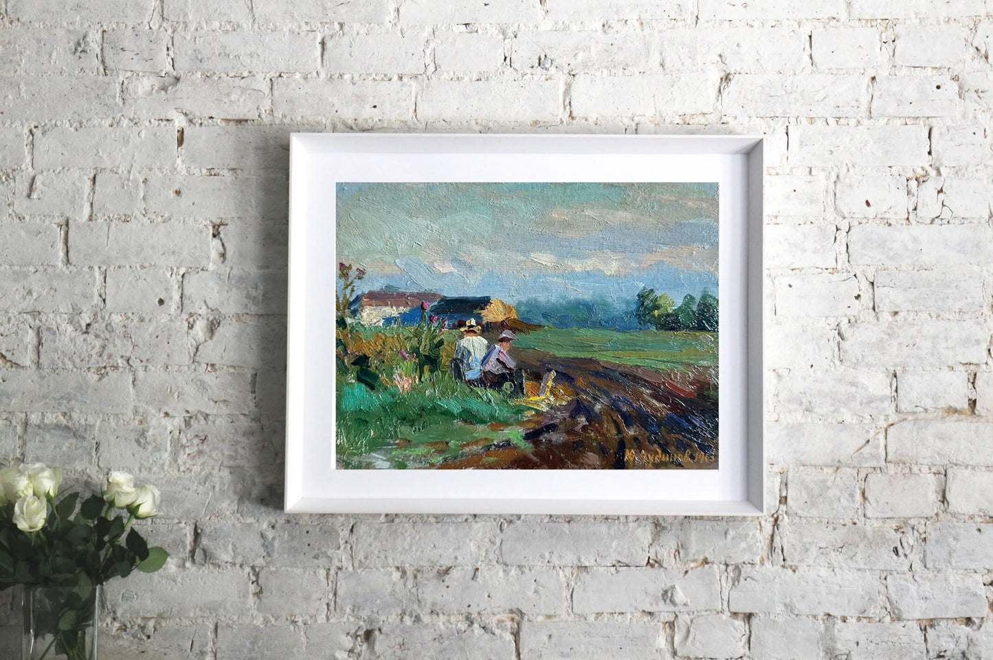 Original painting, ukrainian painting, wall art, impressionism, landscape, rural landscape, En plein air, artist Yu. Chudinov