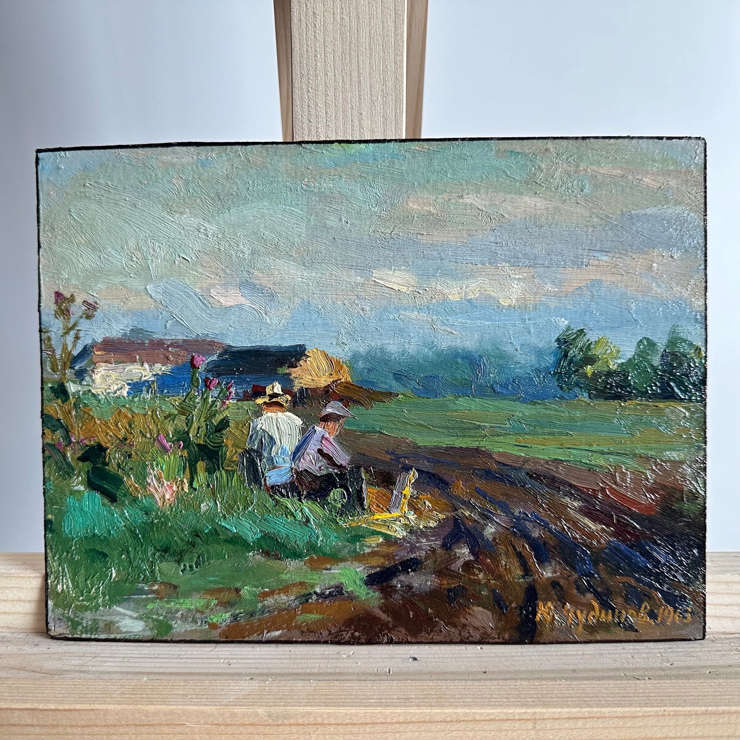 Original painting, ukrainian painting, wall art, impressionism, landscape, rural landscape, En plein air, artist Yu. Chudinov