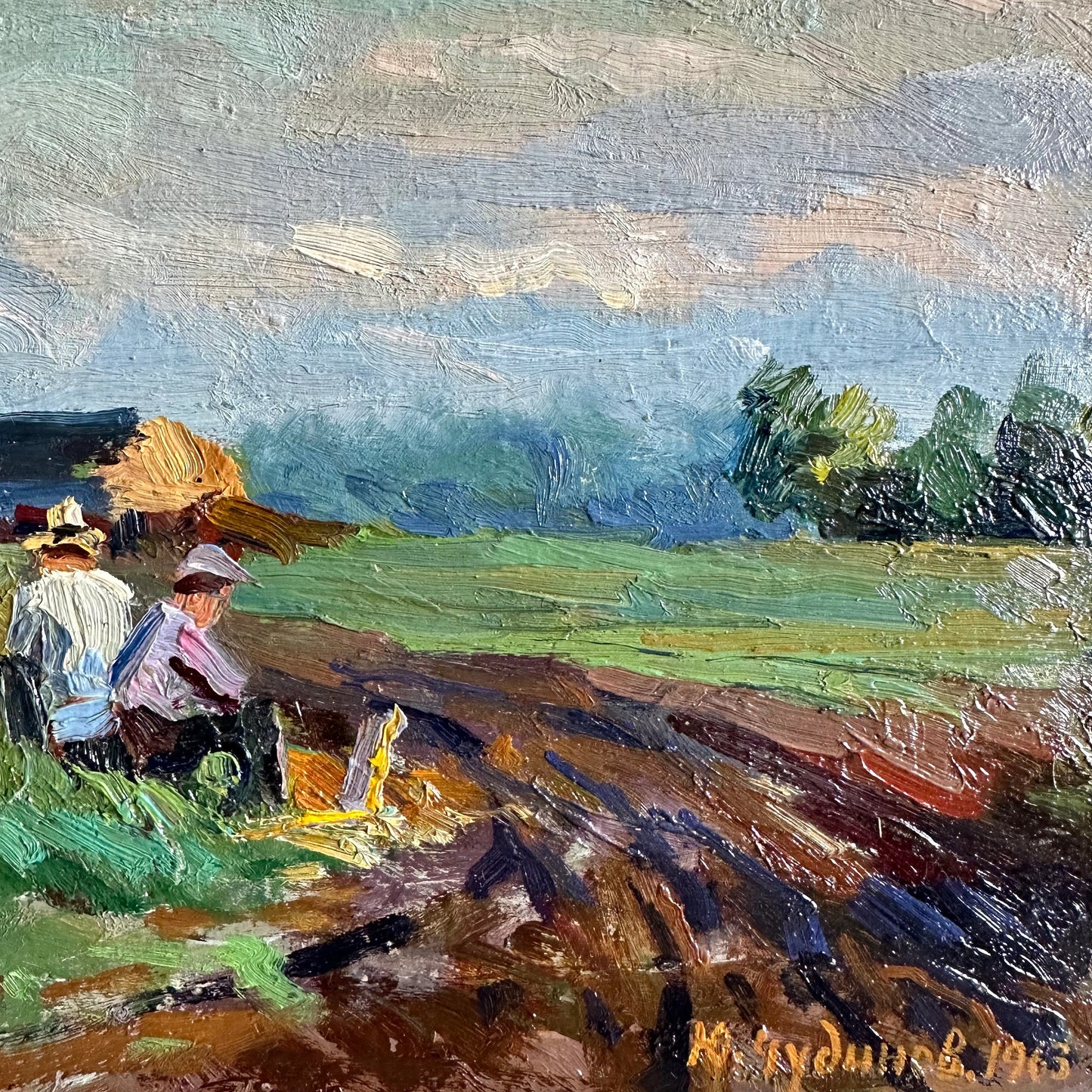 Original painting, ukrainian painting, wall art, impressionism, landscape, rural landscape, En plein air, artist Yu. Chudinov